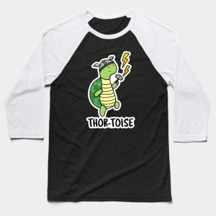 Thortoise Cute God Of Thunder Thor Tortoise Pun Baseball T-Shirt